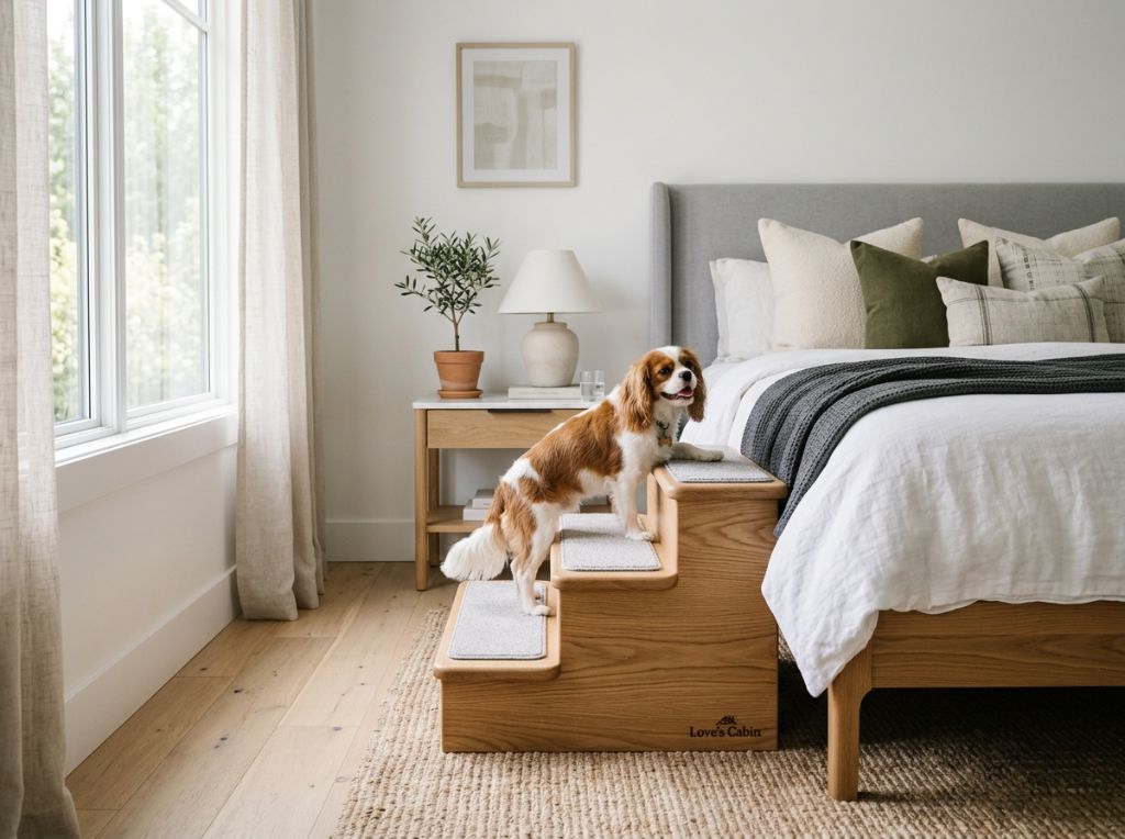 A stunning, high-resolution 4: - 10 Best Space-Saving Dog Stairs for High Beds