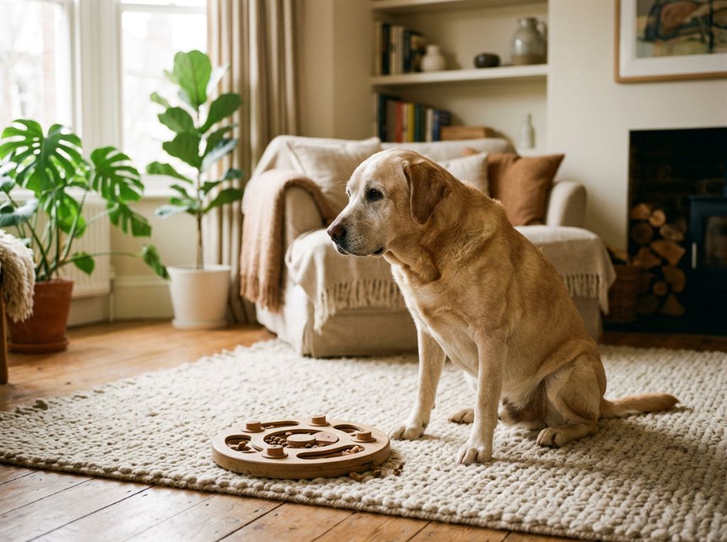 A lifestyle photography shot o - 7 Gentle Brain Games for Senior Dogs to Prevent Cognitive Decline