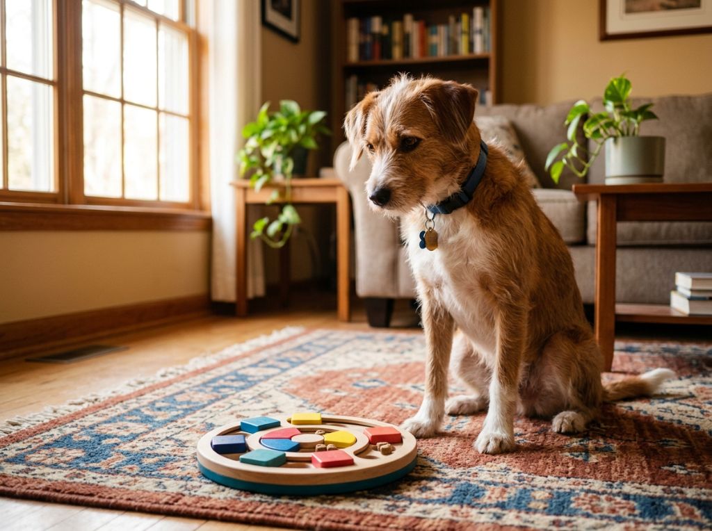 A medium-sized mixed breed dog - Dog Separation Anxiety: Can Brain Training Calm Your Stressed Pup?