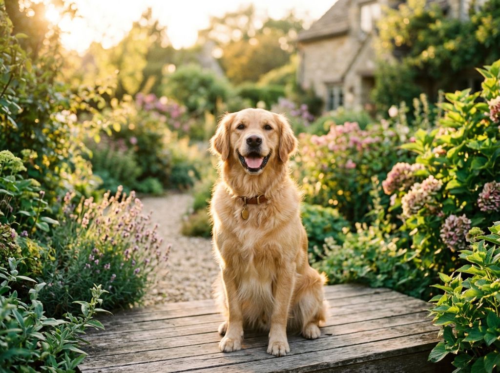 Lifestyle shot of a smiling Go - Golden Retriever Training Guide: Expert Tips for a Happy, Well-Behaved Companion