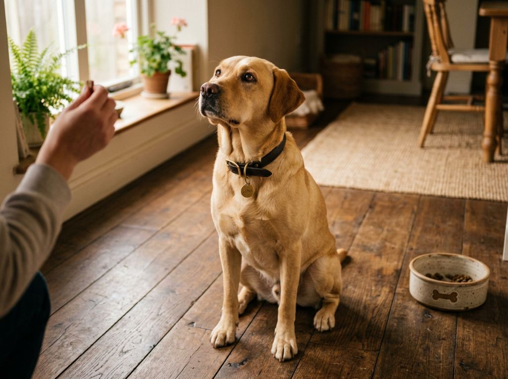 A yellow Labrador Retriever si - Labrador Retriever Training: Turning Food Motivation into Focus