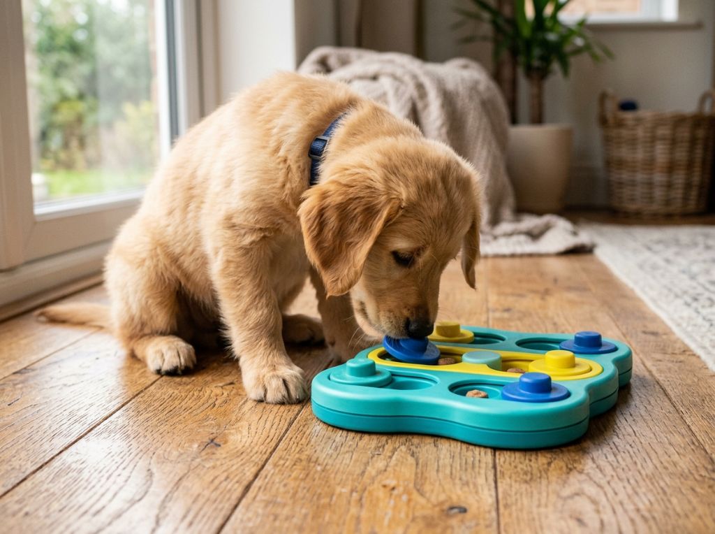 A small puppy focused on an in - Stop Puppy Chewing: Why Punishment Fails and What to Do Instead